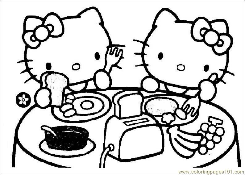 Plansa de colorat cu Hello Kitty 126 31